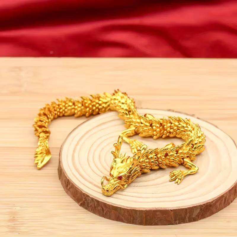 ドラゴン 龍 神龍 金色 気高い 金属製 10cm オブジェ 卓上置物 風水
