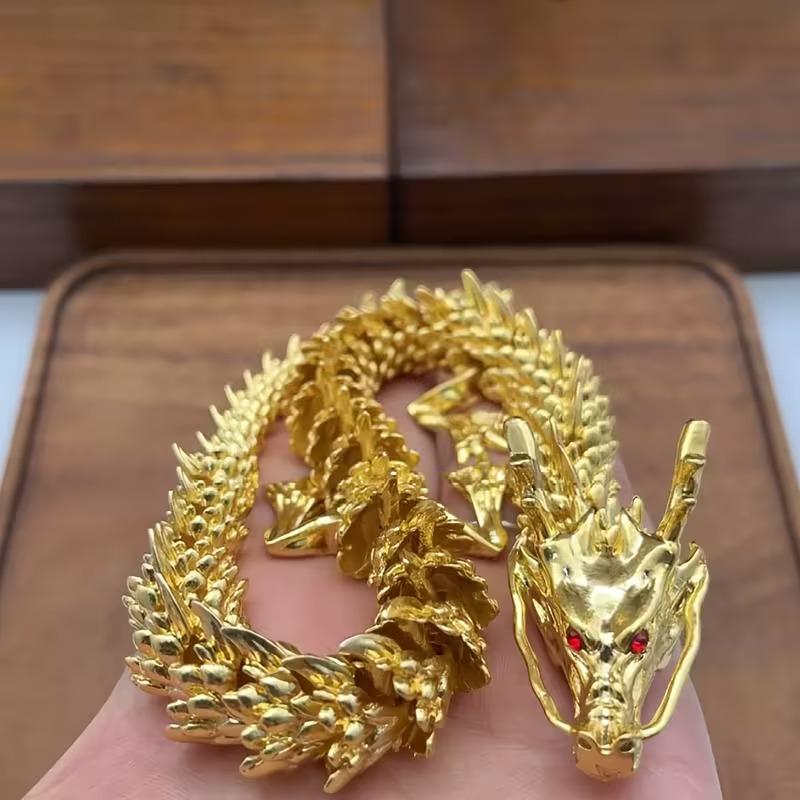 ドラゴン 龍 神龍 金色 気高い 金属製 10cm オブジェ 卓上置物 風水