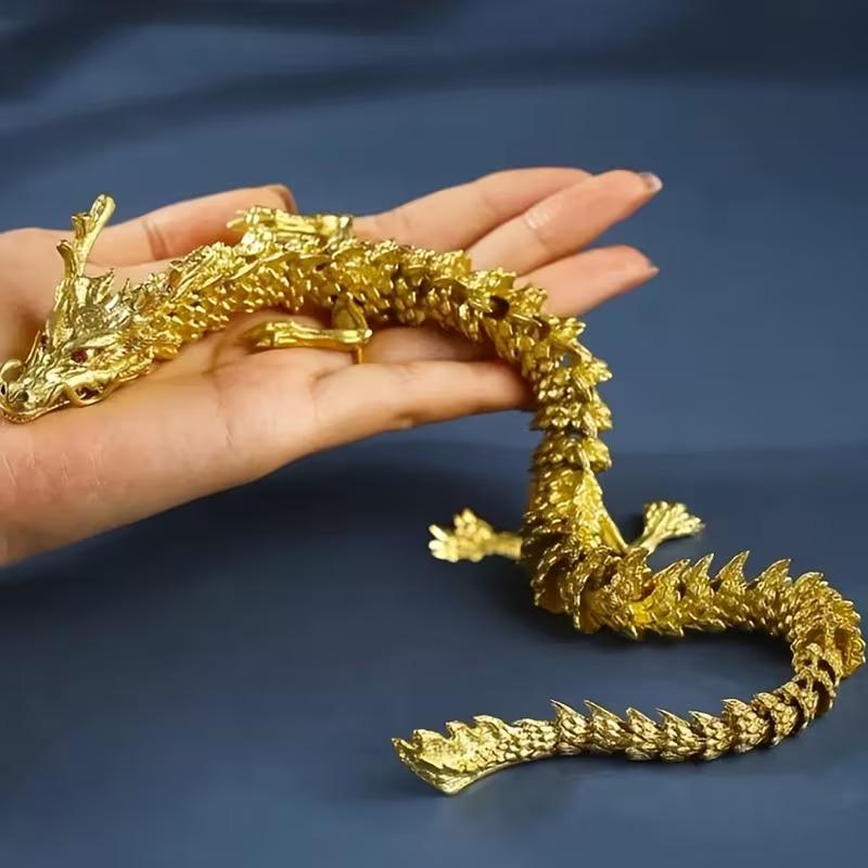 ドラゴン 龍 神龍 金色 気高い 金属製 10cm オブジェ 卓上置物 風水