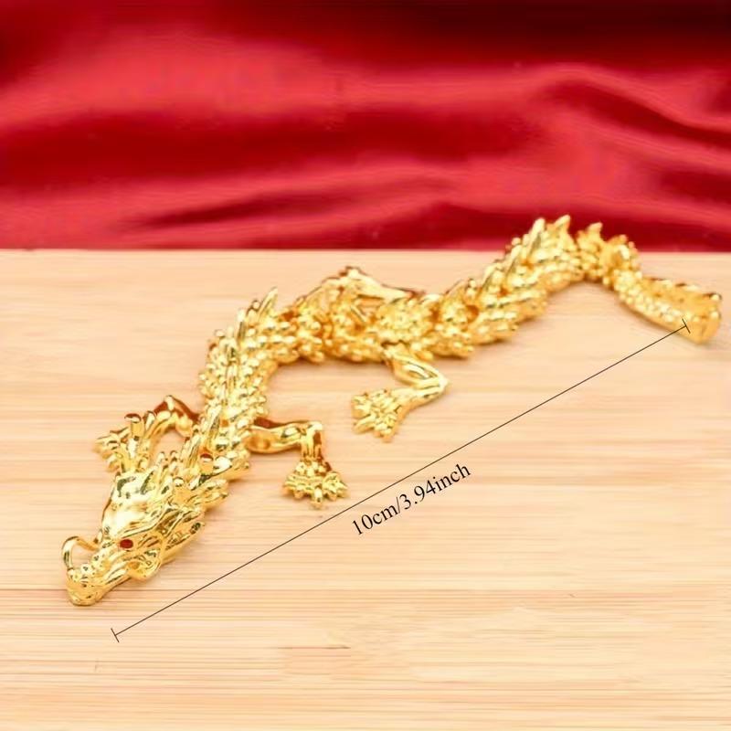 ドラゴン 龍 神龍 金色 気高い 金属製 10cm オブジェ 卓上置物 風水