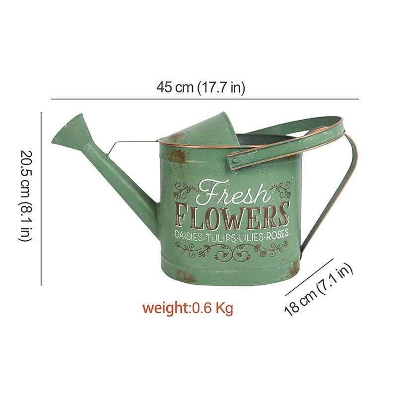 ジョウロ シャビーシック じょうろ グリーン 鉄 庭 緑 鉄製 中庭用