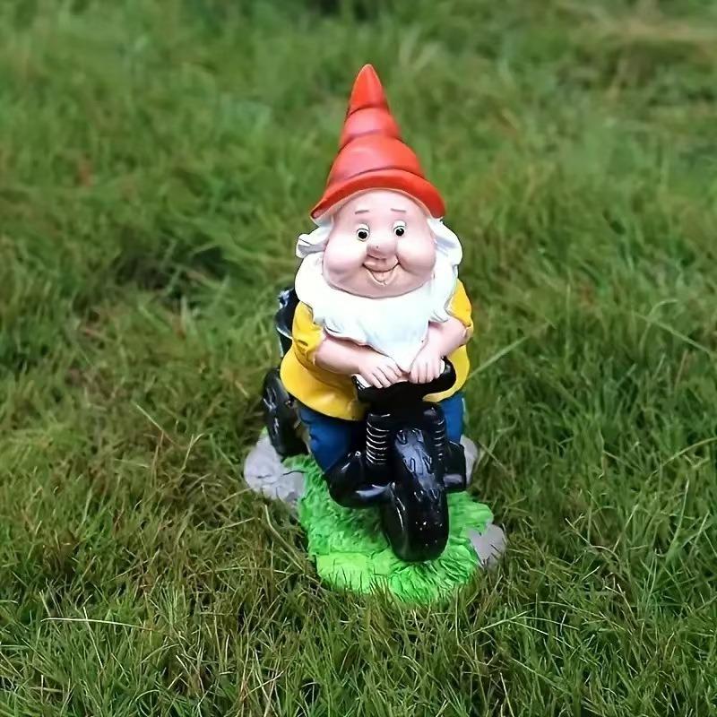 プランター 小人 自転車 樹脂 かわいい 妖精 ノーム 置物 オブジェ