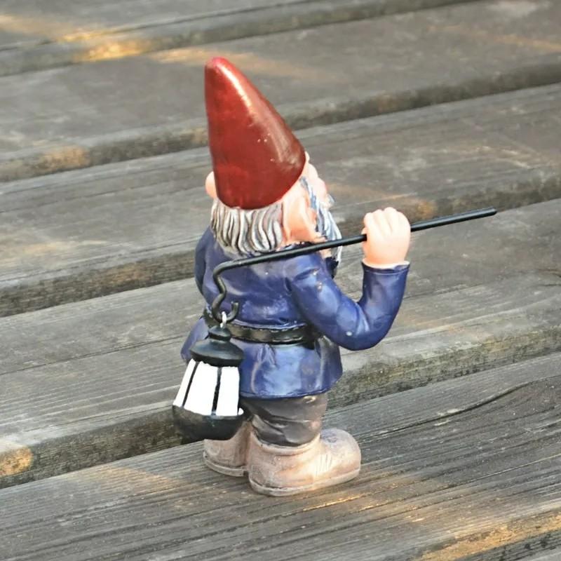 ガーデンオブジェ ノーム 青い服 赤い帽子 樹脂 庭 小人 妖精 かわいい