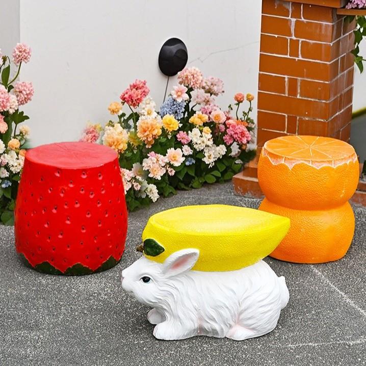 ガーデンチェア 果物 椅子 かわいい ユニーク うさぎ イチゴ オレンジ