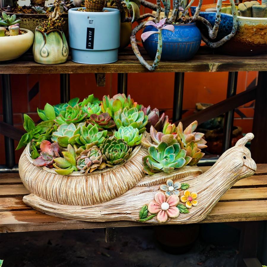 プランター カタツムリ ナメクジ かわいい 樹脂 庭 植木鉢 鉢植え