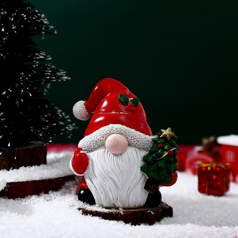 ガーデンオブジェ サンタ かわいい サンタクロース 樹脂 赤 レッド