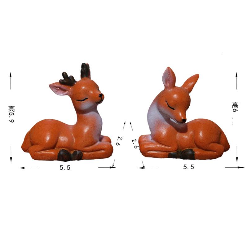 ガーデンオブジェ 鹿 オスメス 2匹セット 樹脂 置物 しか 雄雌