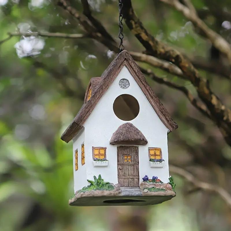 ガーデニングオブジェ　巣箱　置物　DIY ガーデンオブジェ 巣箱 鳥の家 屋外装飾 ホワイト 白 家 ヨーロッパ