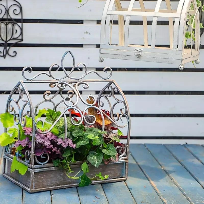 プランタースタンド ヴィンテージ調 鳥かご風 シャビー加工 シャビー