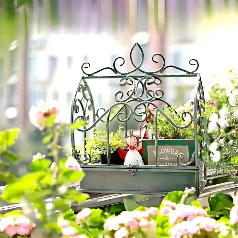 プランタースタンド ヴィンテージ調 鳥かご風 シャビー加工 シャビー