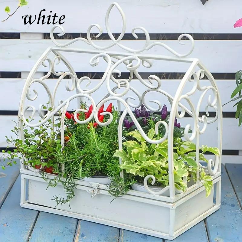 新品未使用　プランター　ガーデン雑貨　プランタースタンド　植木鉢　シャビー プランタースタンド ヴィンテージ調 鳥かご風 シャビー加工 シャビー
