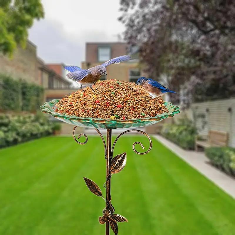 ガーデンオブジェ バードバス 金属 屋外 グリーン ブロンズ 緑 中庭