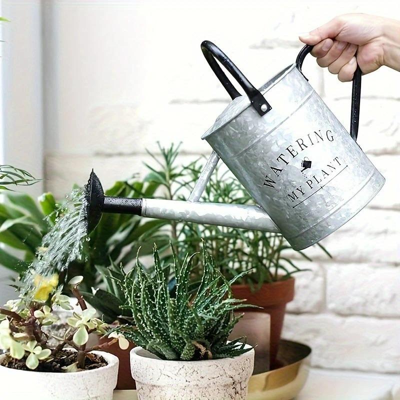 ジョウロ メタル じょうろ ヴィンテージ調 ブラック ダブルハンドル