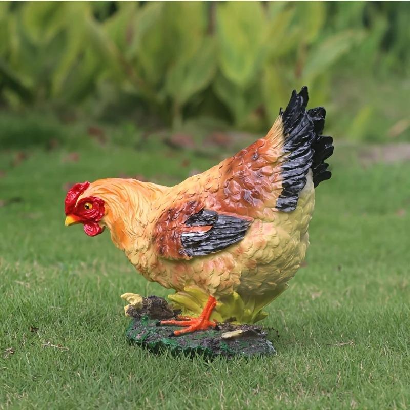 ガーデンオブジェ にわとり 樹脂 リアル 鳥 ニワトリ メス 雌 動物