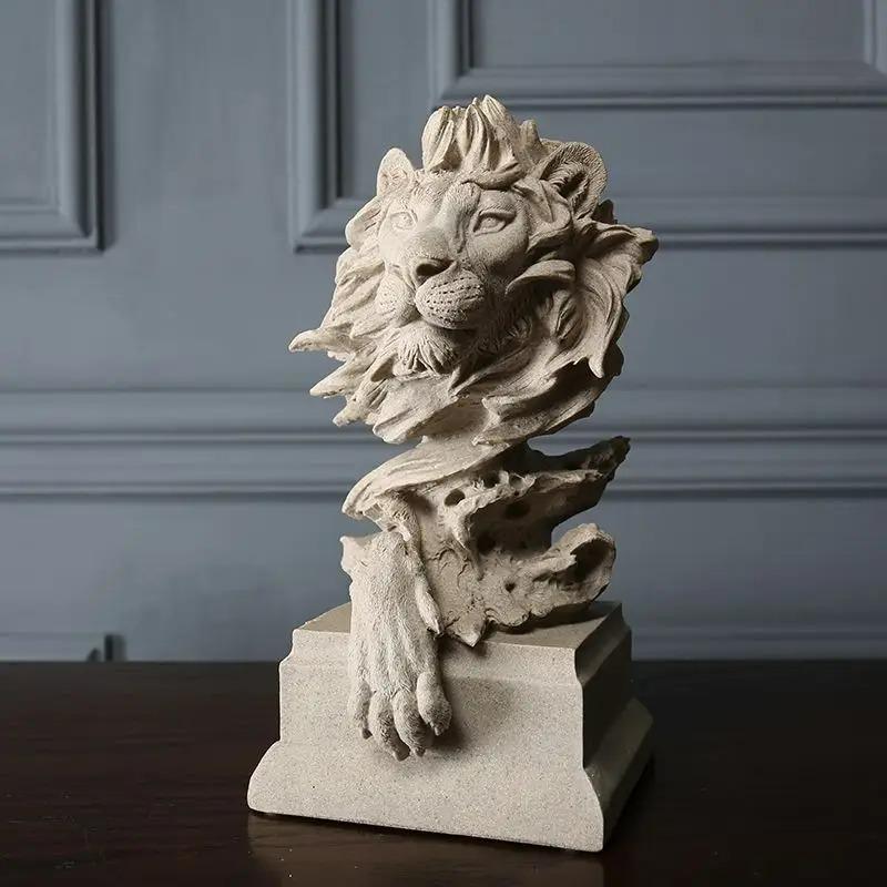 ガーデンオブジェ ライオン 彫刻 庭 ヴィンテージ調 アニマル 動物