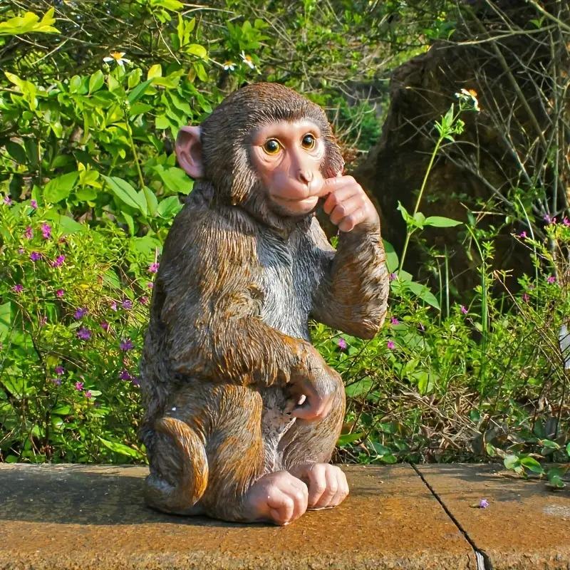 ガーデンオブジェ 猿 さる 置物 アニマル 動物 かわいい ガーデン