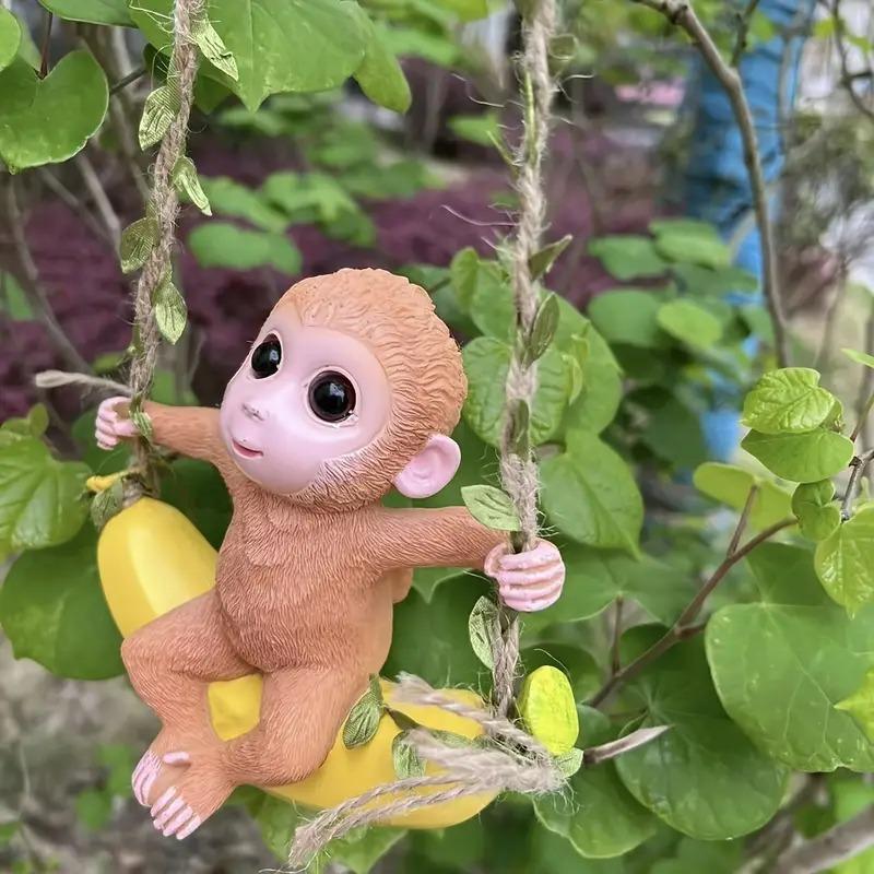 ガーデンオブジェ さる 猿 ブランコ 置物 アニマル 動物 かわいい