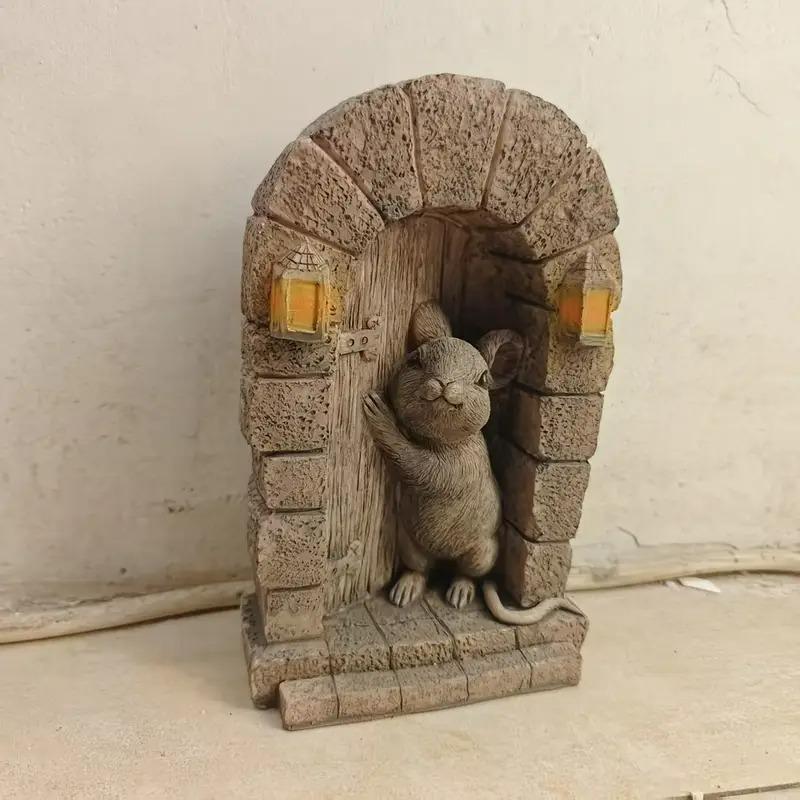 ネズミ 金属 彫像 オブジェ 置物 インテリア 工芸品 美術品 A3401