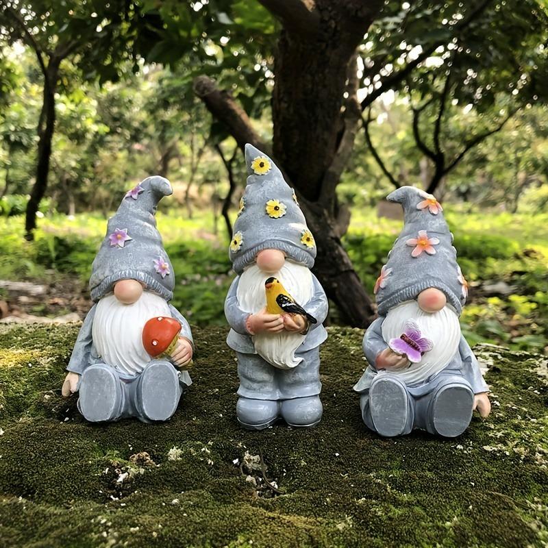 ガーデンオブジェ ノーム 3体セット 樹脂 置物ドワーフ かわいい