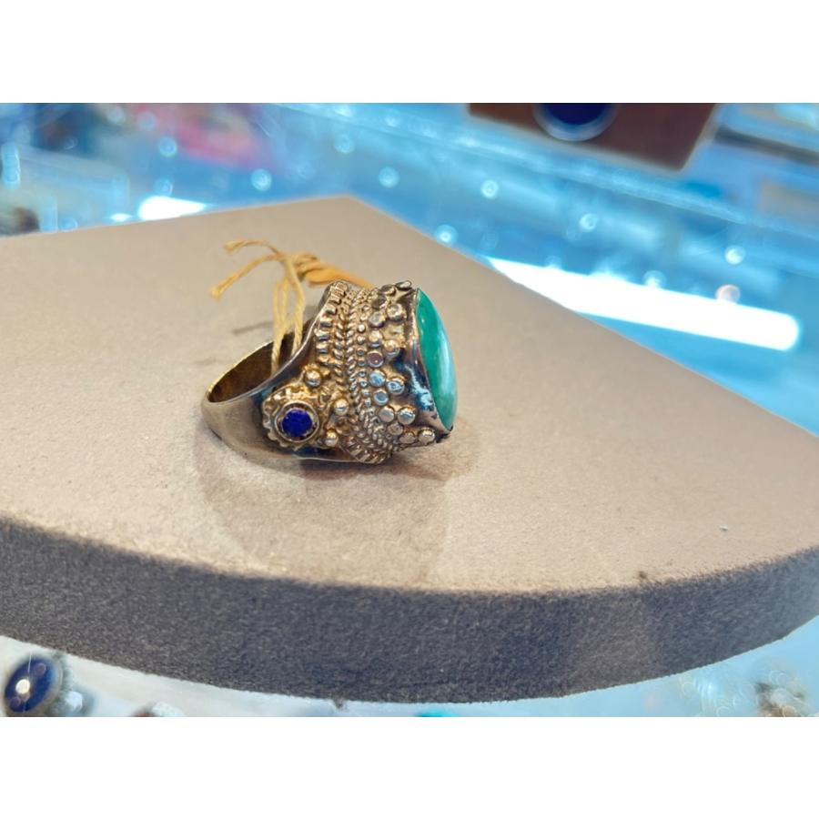 アンティーク ターコイズ ラピスラズリ リングシルバー925 天然石  リング メンズ レディース 男女兼用21号22号 インディアンジュエリーの画像