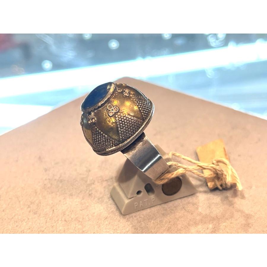 ラピスラズリ リング ブルー 真鍮 宝石 シルバー刻印 18号19号 大粒 メンズリング レディース  ゴールド ターコイズ シルバーアクセサリーの画像