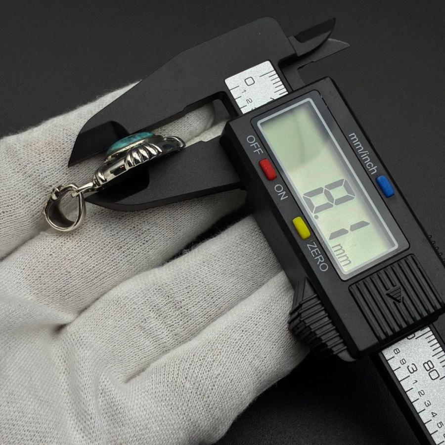 ペンダントトップ ターコイズ シルバー925 ネックレス ペンダント インディアンジュエリー トルコ石 925刻印 ナバホ 王冠 sv925 グリーン ブルー 天然石の画像
