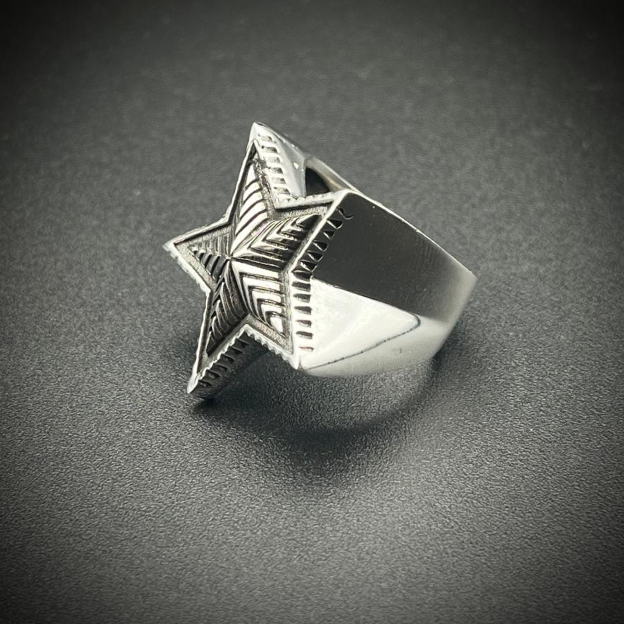 シルバー925 スター リング 星 五芒星 19号 21号 23号 メンズ レディース兼用 重厚感 幾何学模様 アンティーク調 個性派 インディアンジュエリー風 シルバー |  | 06