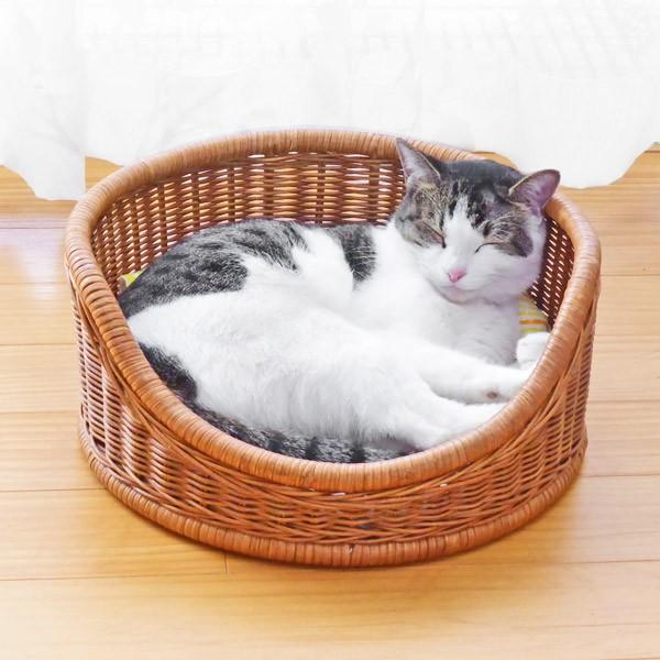 当店オリジナル】専用マット付き 籐かごバスケットのペットベッド