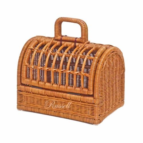 型番1009籐ペットキャリー 小さめ ボストンキャリー型 バスケット 小型