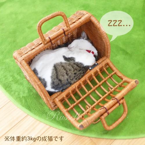 型番1009籐ペットキャリー 小さめ ボストンキャリー型 バスケット 小型