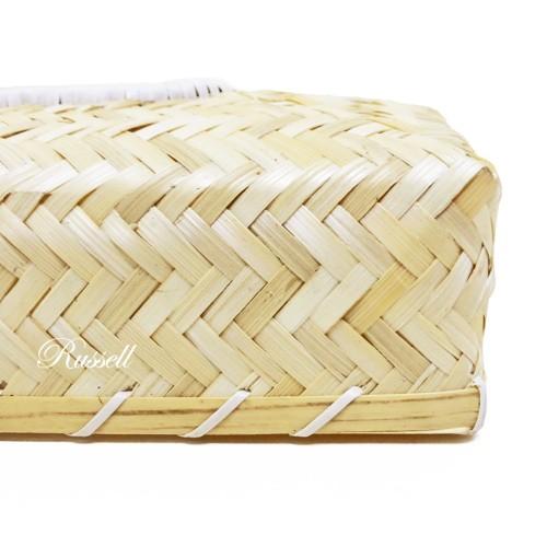 竹製 ティッシュカバー ティッシュケース 竹かご 一閑張り 一貫張り