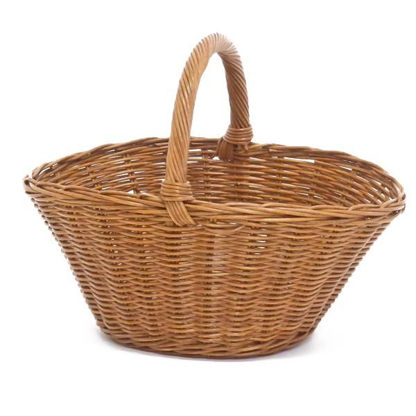 型番530 籐かご ラタンバスケット 籐小物入れ 果物カゴ 花かご ハ