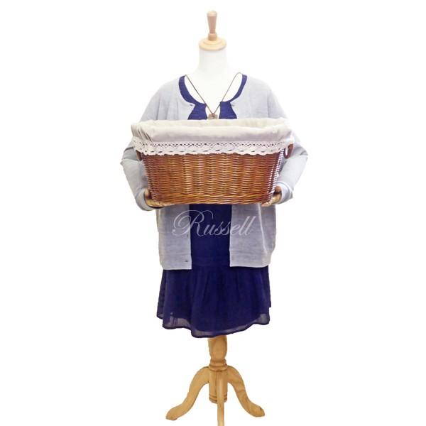 籐 かご バスケット 布付き ランドリーバスケット ラタン 収納かご