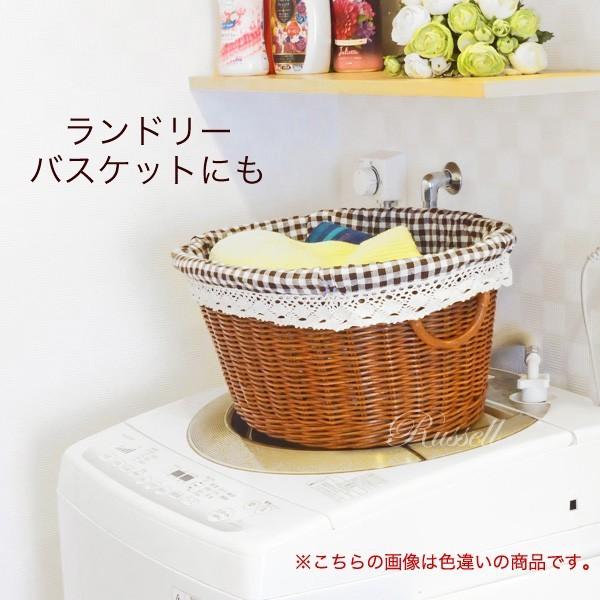 籐 かご バスケット 布付き ランドリーバスケット ラタン 収納かご