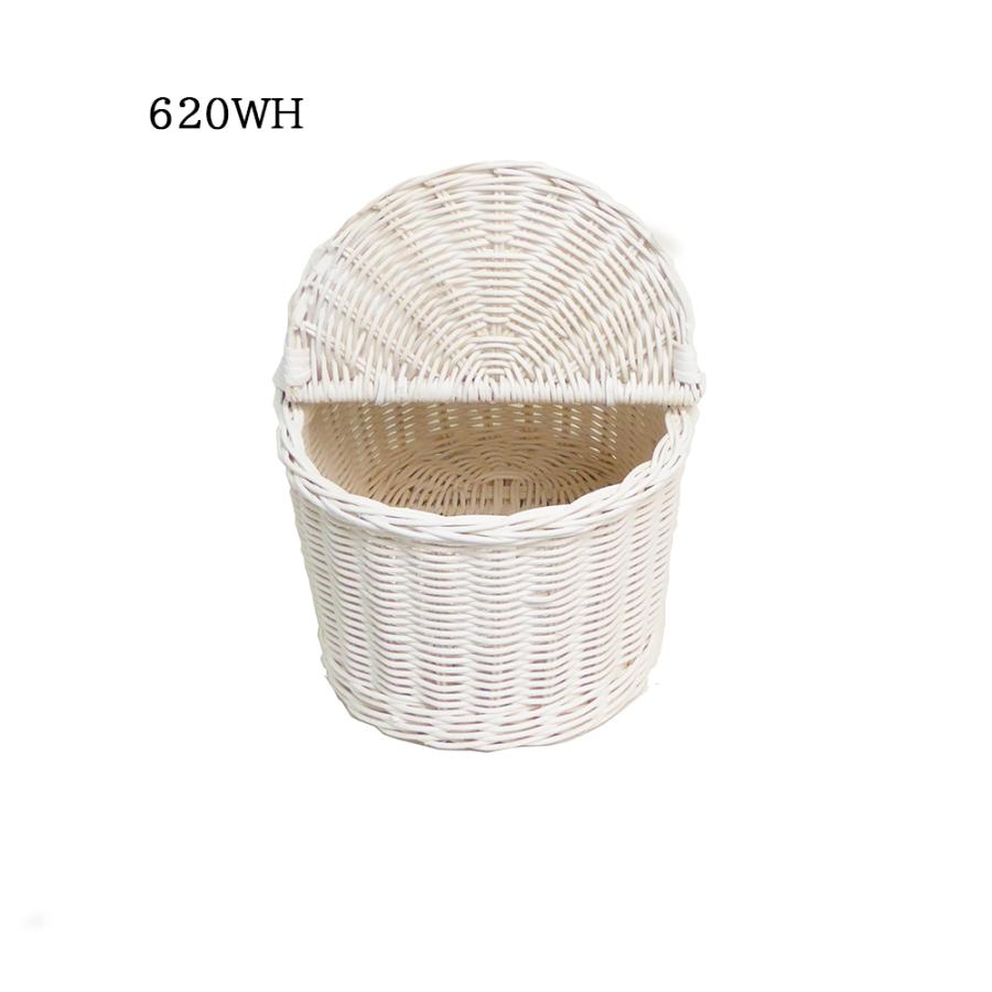 型番620WH 白い籐かご ホワイトバスケット 良質自然素材 手編みカゴ