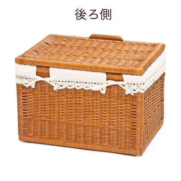 布付き ビッグサイズ 大きい ふた付き 籐かご バスケット