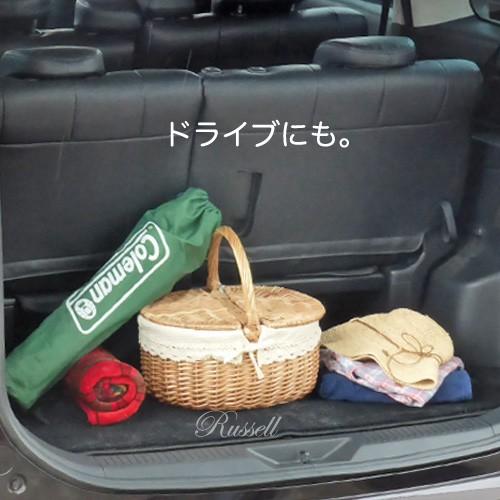 可愛いカゴ　トランク型バスケット　ピクニック Lサイズ かわいいピクニックバスケット かご バスケット ふた付き 布