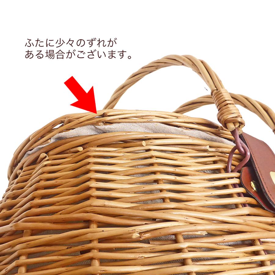 カゴ　バスケット　(手作りビンテージ布付き110×102) 型番800S 丸い曲線スタイル 取っ手が倒せる 布付き ピクニック