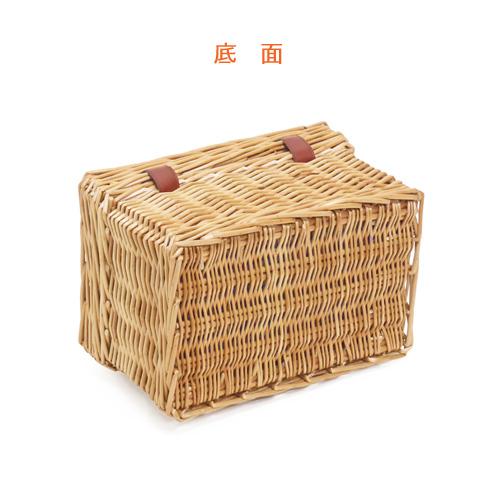 Mサイズ かわいいピクニックバスケット かご バスケット ふた付き 布