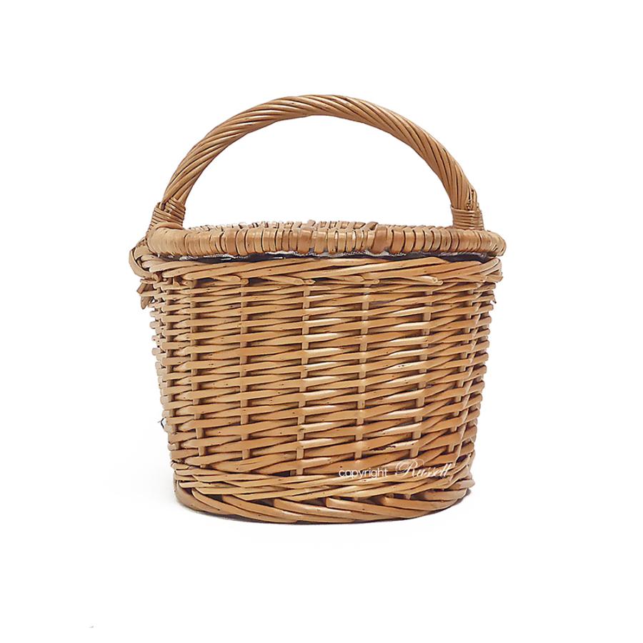 ふた付きバスケット(S) かご バスケット 布付き 小物入れ かわいいカゴ