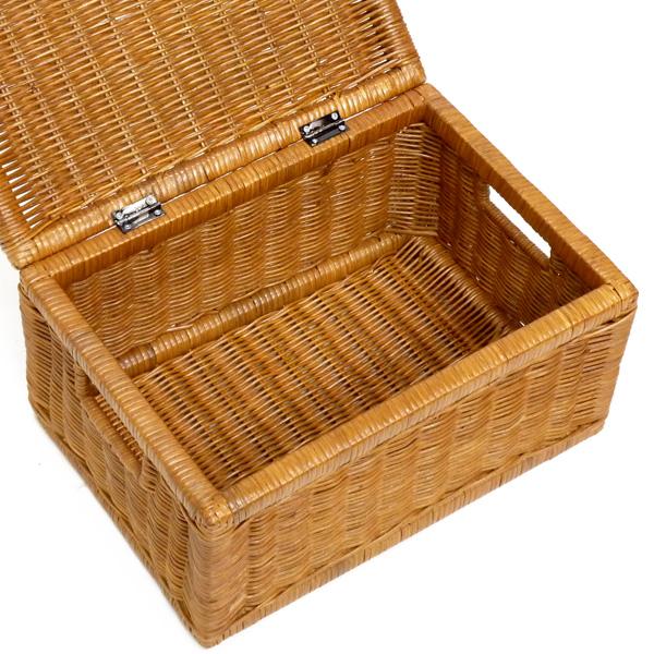 籐 かご バスケット 収納バスケット 整理 カゴ ふた付き お洒落 籐かご