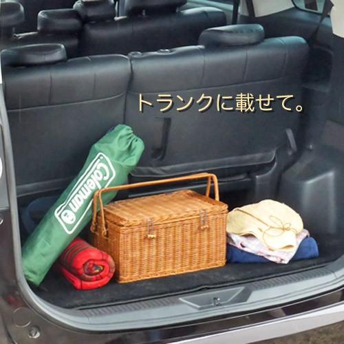 型番569ハンドルが倒れる籐かごバスケット ふた付き ピクニック