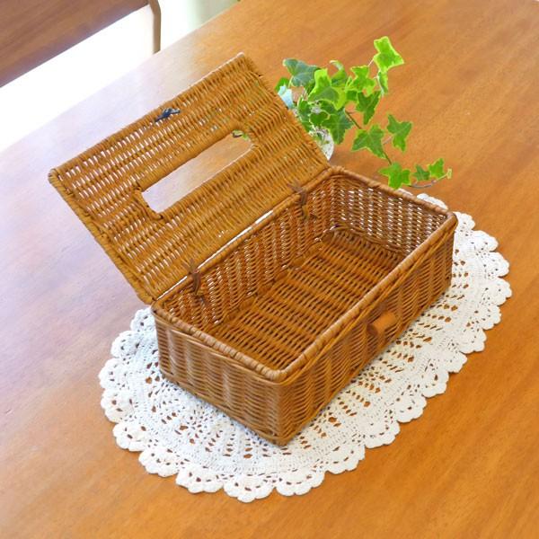 【新品】ラタンバスケット 5個セット おしゃれカゴ 型番505 籐ティッシュボックス・ラタンティッシュカバー・籐かご