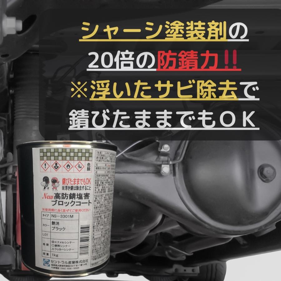 セントラル産業 約20倍以上の防錆力 シャーシブラック 艶消し 1kg 油性