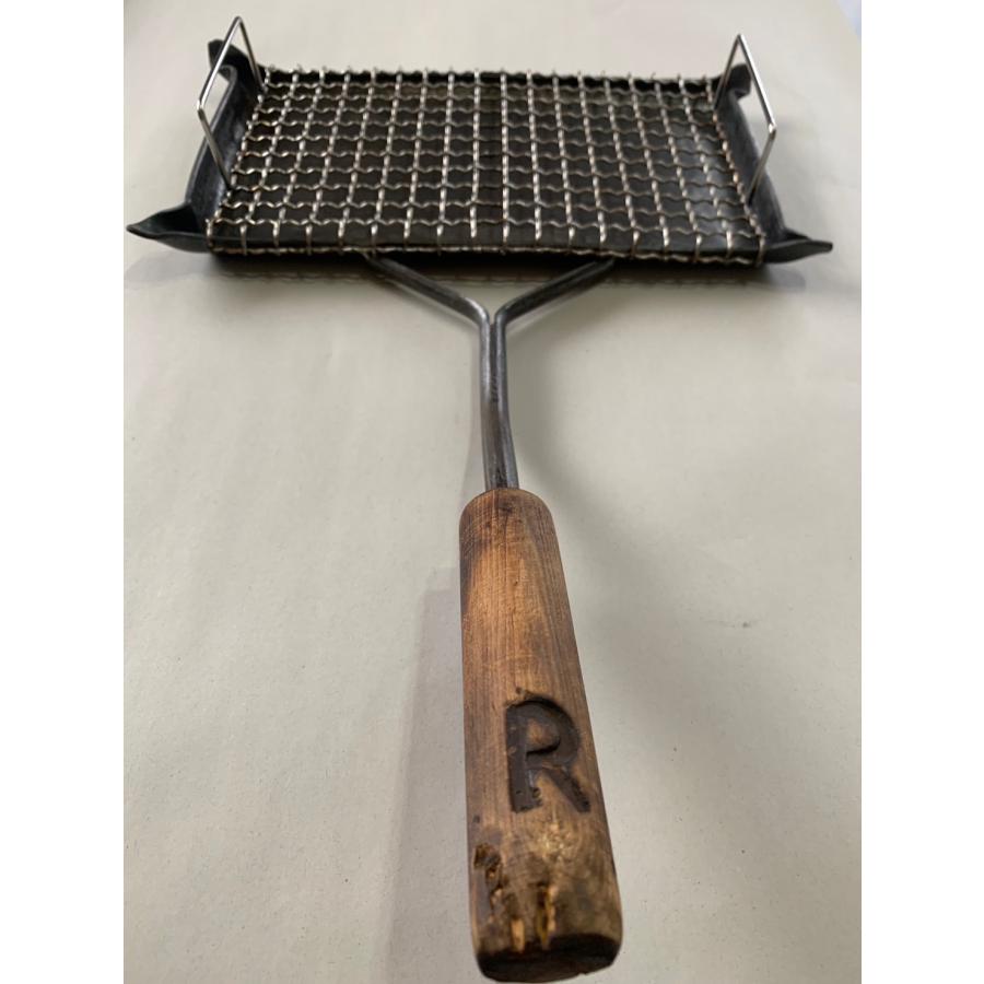 鉄フライパン網付き-002　角型　１点もの　訳アリ　送料無料 | 