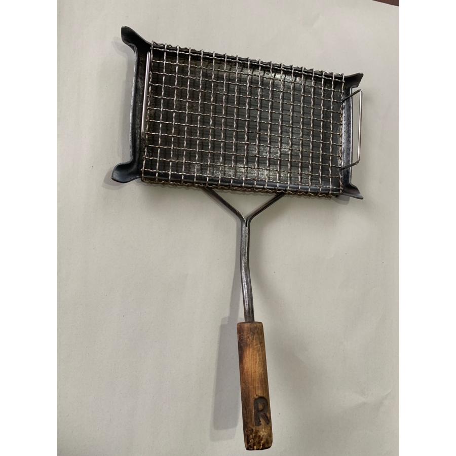 鉄フライパン網付き-002　角型　１点もの　訳アリ　送料無料 |  | 06