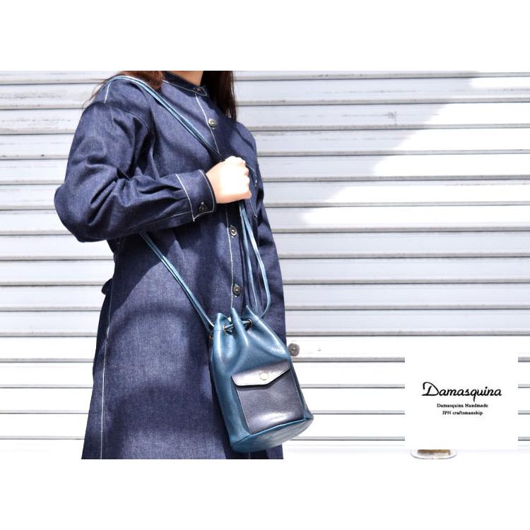 Damasquina ダマスキーナ インディゴレザー ドローストリング
