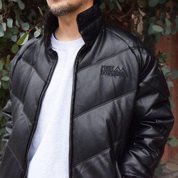 FIRST DOWN（ファーストダウン） PU LEATHER V-DOWN JACKET レザー