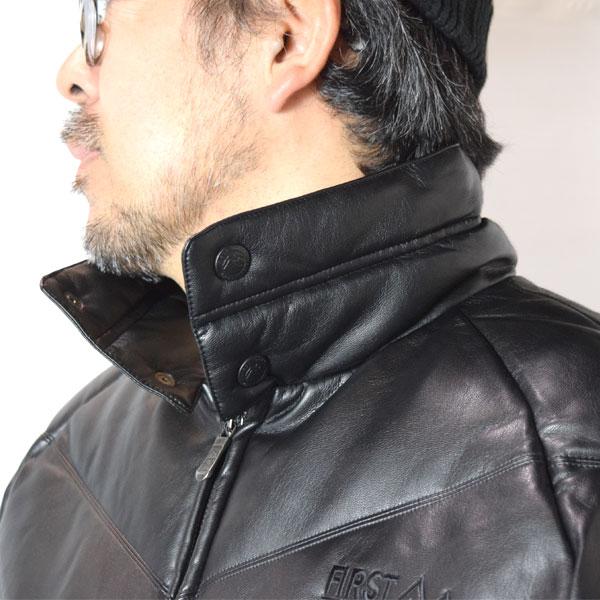 FIRST DOWN（ファーストダウン） PU LEATHER V-DOWN JACKET レザー