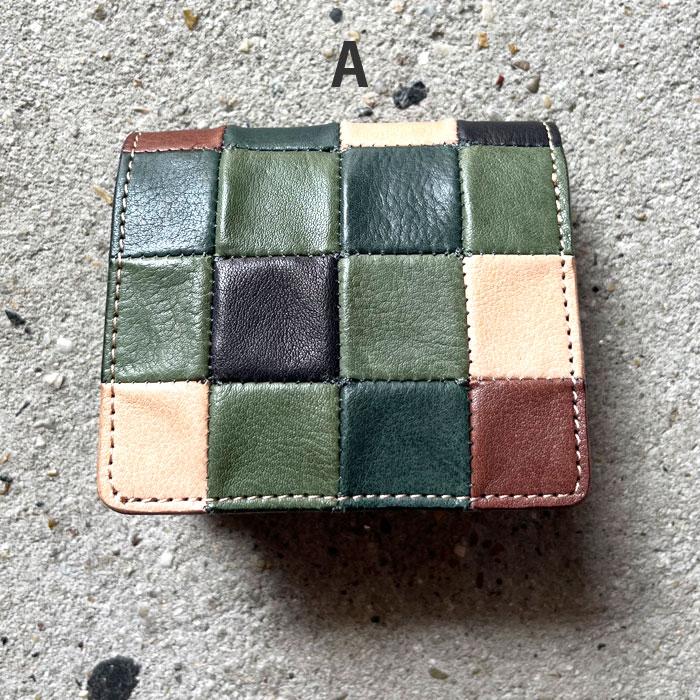 Damasquina ダマスキーナ BLOCK PATCHWORK OLD MINI WALLET